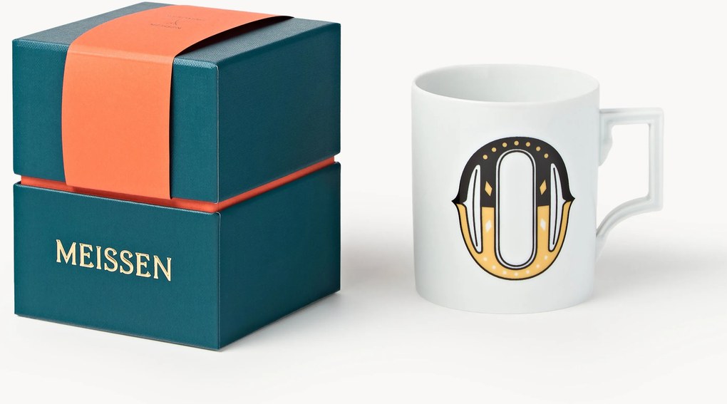 Westwing x MEISSEN, Caneca artesanal com motivo decorativo Initials