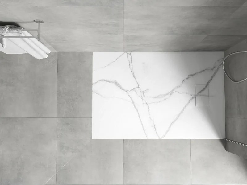 Mexen Hugo base de duche retangular SMC 100 x 80 cm, pedra branca - 42158010