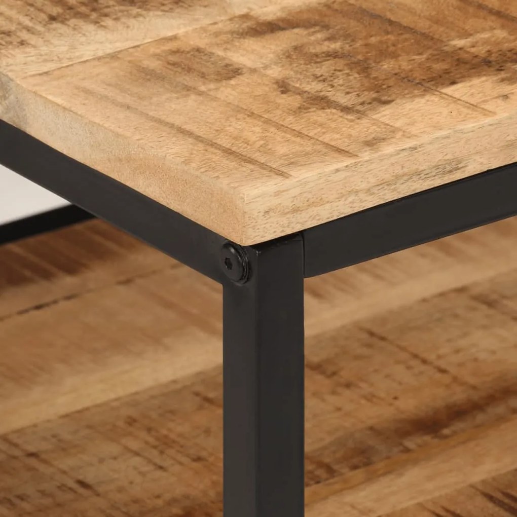 Mesa de centro 45x45x35 cm madeira de mangueira áspera maciça