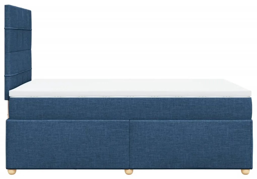 Cama boxspring com colchão 120x190 cm tecido azul