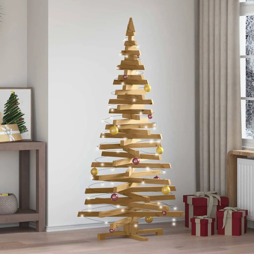 vidaXL Árvores de Natal Castanho 180 cm Madeira de pinho maciça