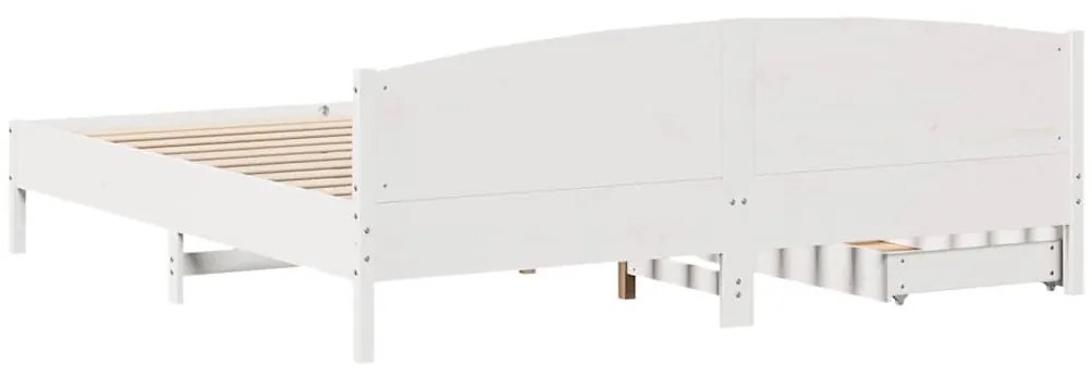 Cama sem colchão 180x200 cm madeira de pinho maciça branco