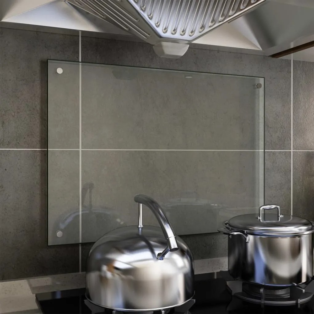 249467 vidaXL Painel anti-salpicos cozinha 70x50 cm vidro temp. transparente