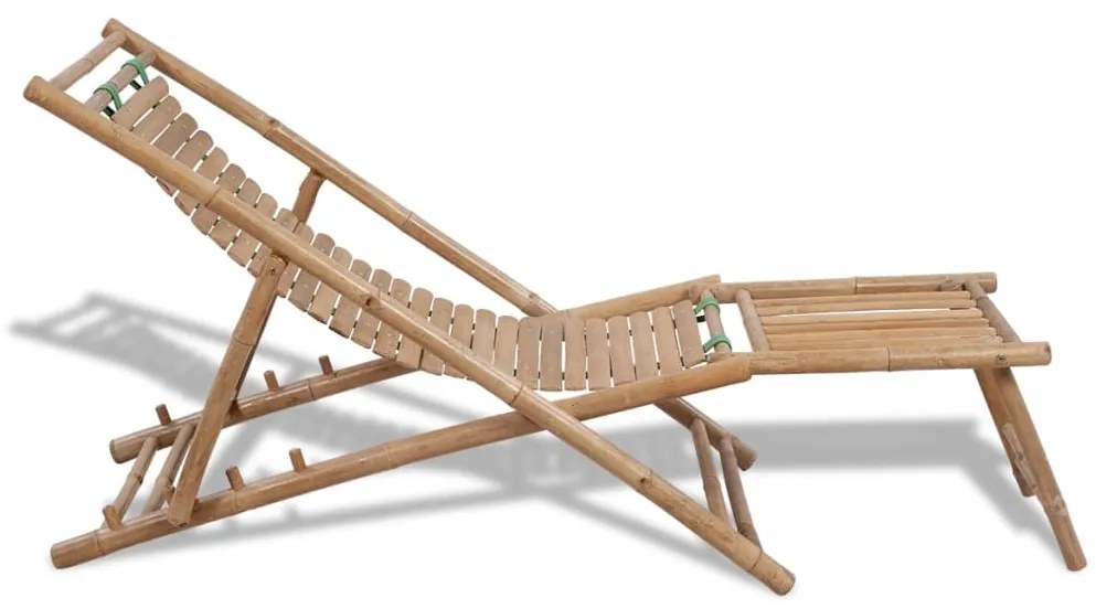 Espreguiçadeira de exterior com apoios de pé bambu