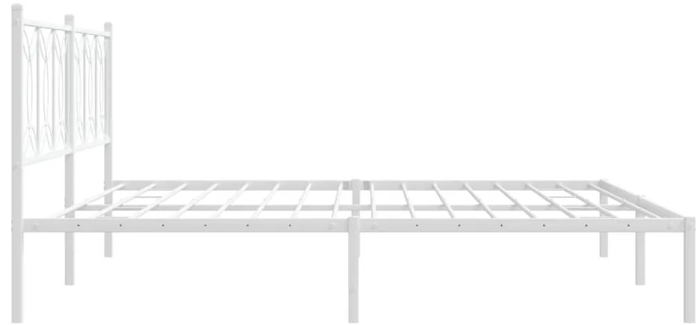 Estrutura de cama com cabeceira 193x203 cm metal branco