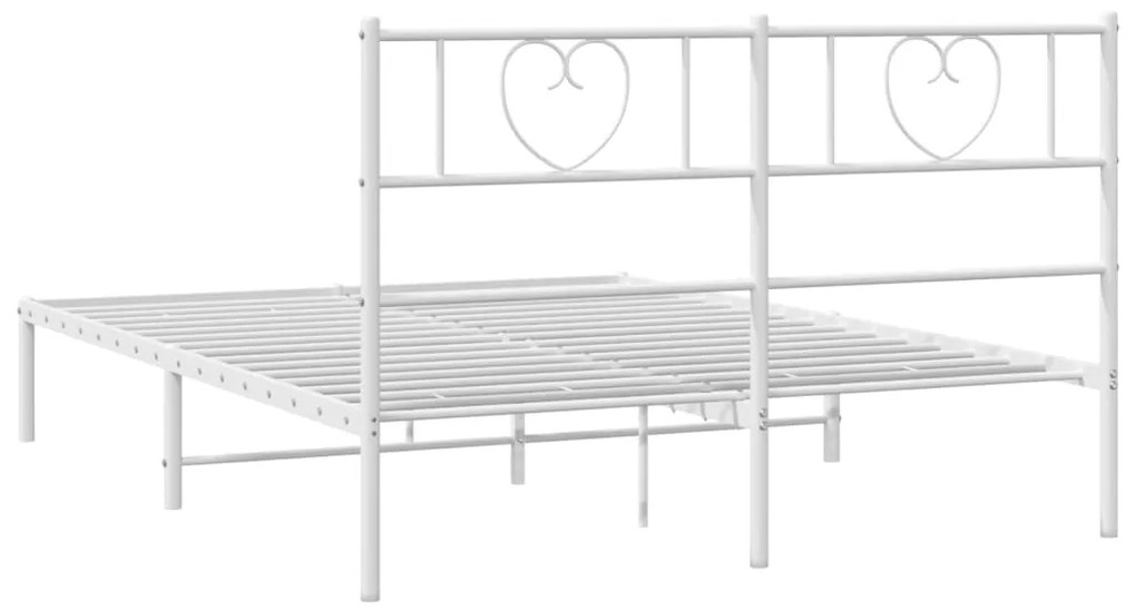 Estrutura de cama com cabeceira 120x200 cm metal branco