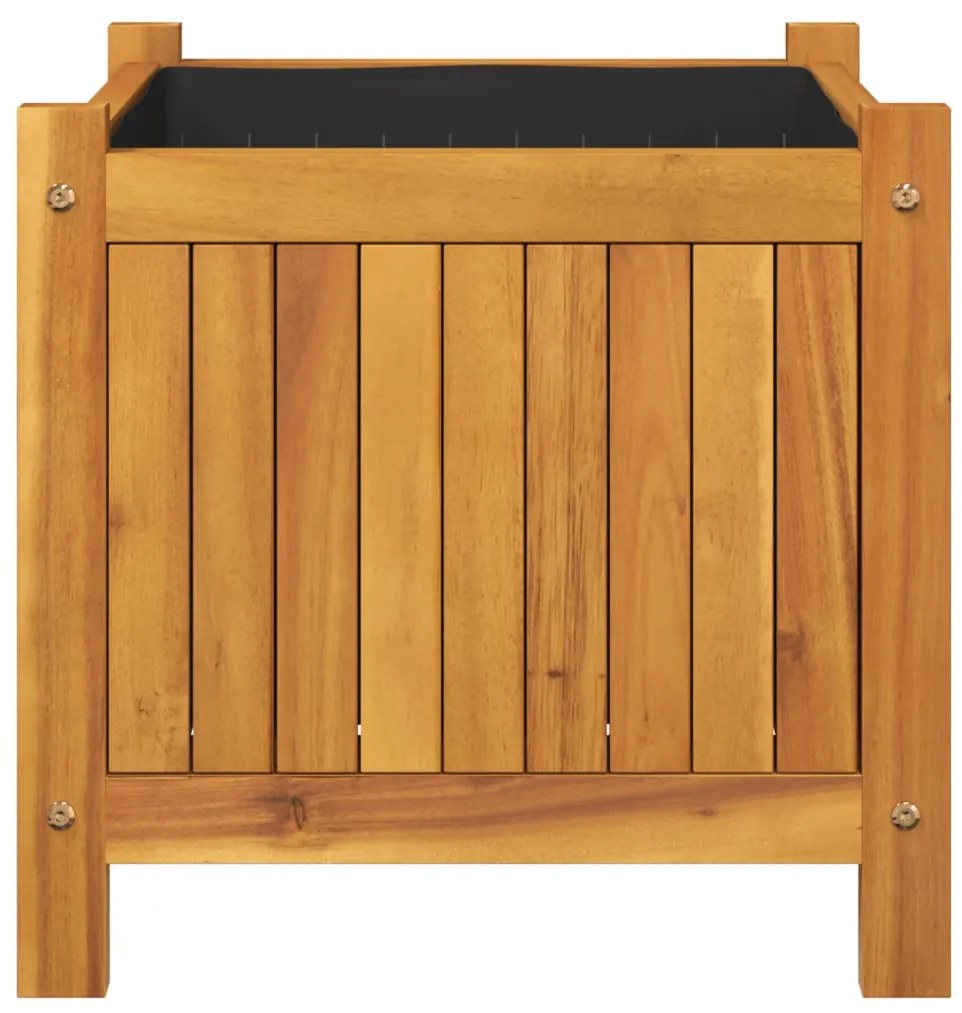 Vaso/floreira de jardim com forro 42x42x40 cm acácia maciça