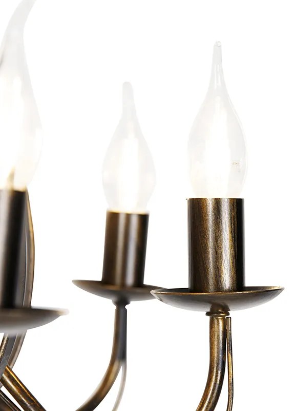 Candelabro clássico ouro antigo 8 luzes - Giuseppe 8 Art Deco