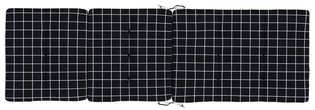 Almofadões p/ cadeira terraço 2 pcs tecido oxford xadrez preto