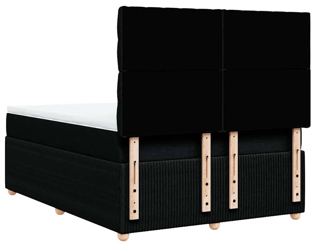 Cama com molas/colchão 140x190 cm tecido preto
