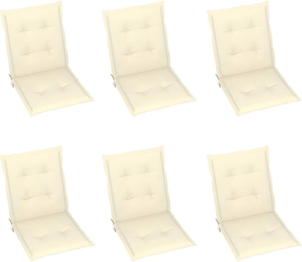 Almofadões para cadeiras de jardim 6 pcs 100x50x4 cm creme