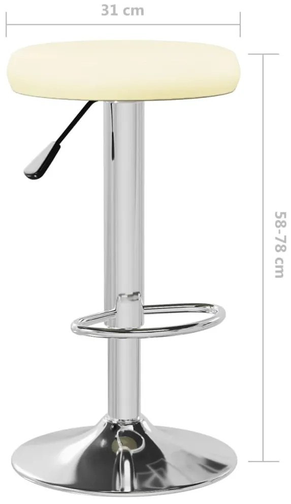 Bancos de bar 2 pcs couro artificial cor creme