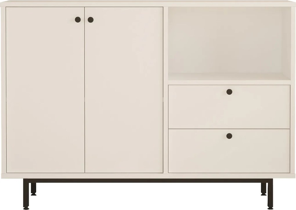 Aparador de cozinha "Toledo" - Branco - 120x85x35.5cm - Design Moderno