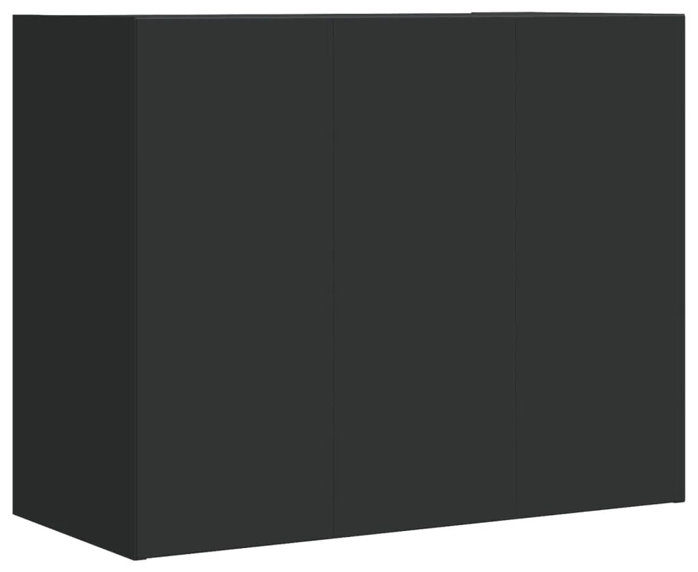 Armário de parede 75x35x60 cm derivados de madeira preto