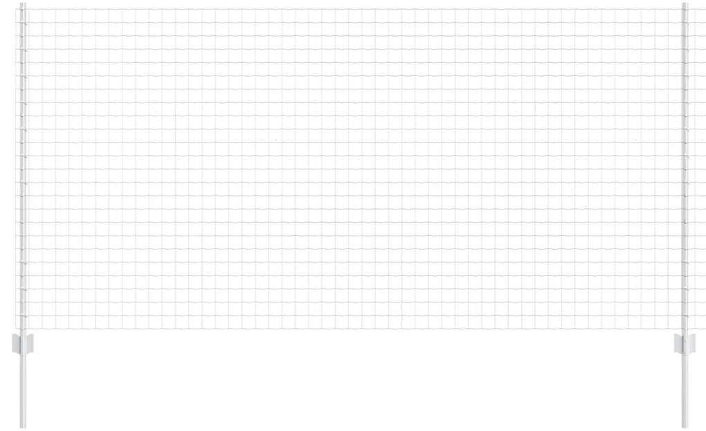vidaXL Cerca e Poste Prateado 1,2 x 10 m Aço