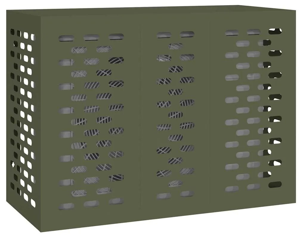 Capa para Ar Condicionado Verde-Azeitona 110x50x80 cm Aço