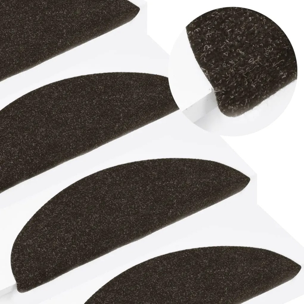 vidaXL Tapetes de escada adesivos 10 pcs 65x22,5x3,5 cm antracite