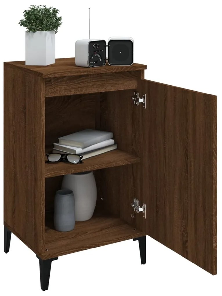 Mesa de cabeceira 2 pcs derivados de madeira carvalho castanho