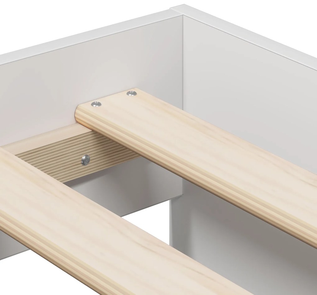 Estrutura de Cama com Armazenamento Branca 90x190 cm