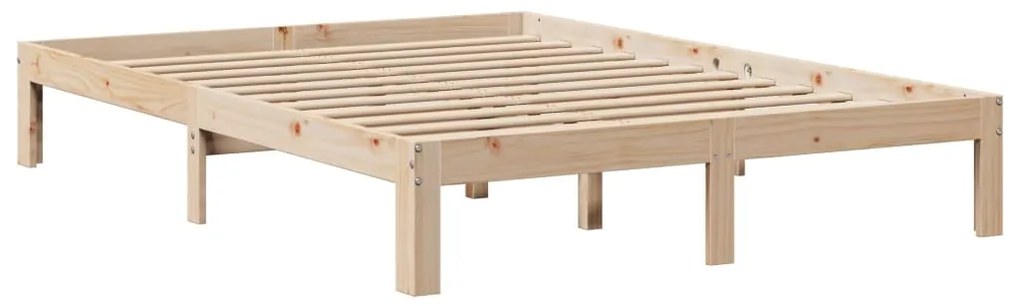 Estrutura cama c/ cabeceira 140x190 cm pinho maciço