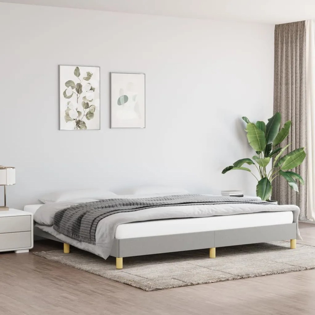 vidaXL Estrutura de cama sem colchão 200x200 cm tecido cinzento-claro