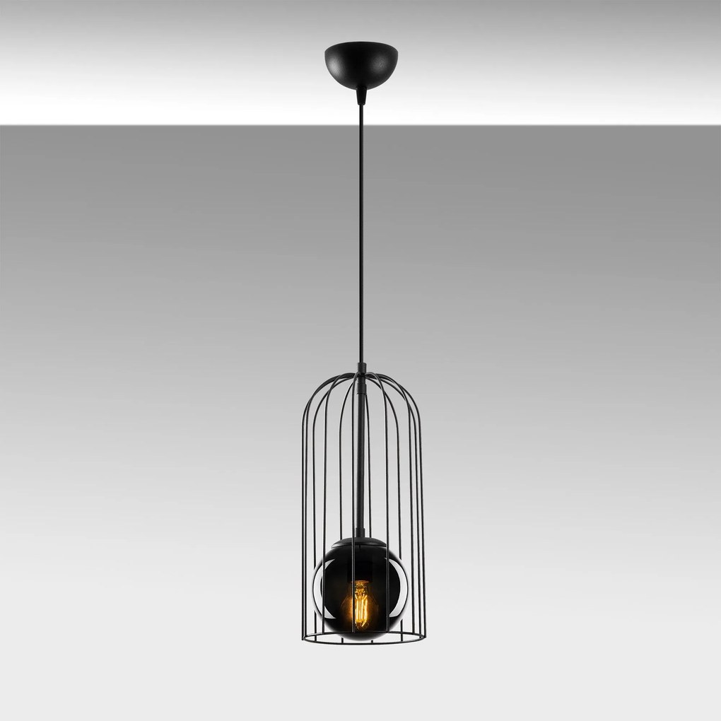 Candeeiro Suspenso Tweety – Preto – 17 x 17 cm, Altura Ajustável