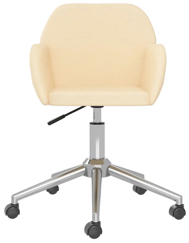 Cadeiras de jantar giratórias 2 pcs tecido cor creme