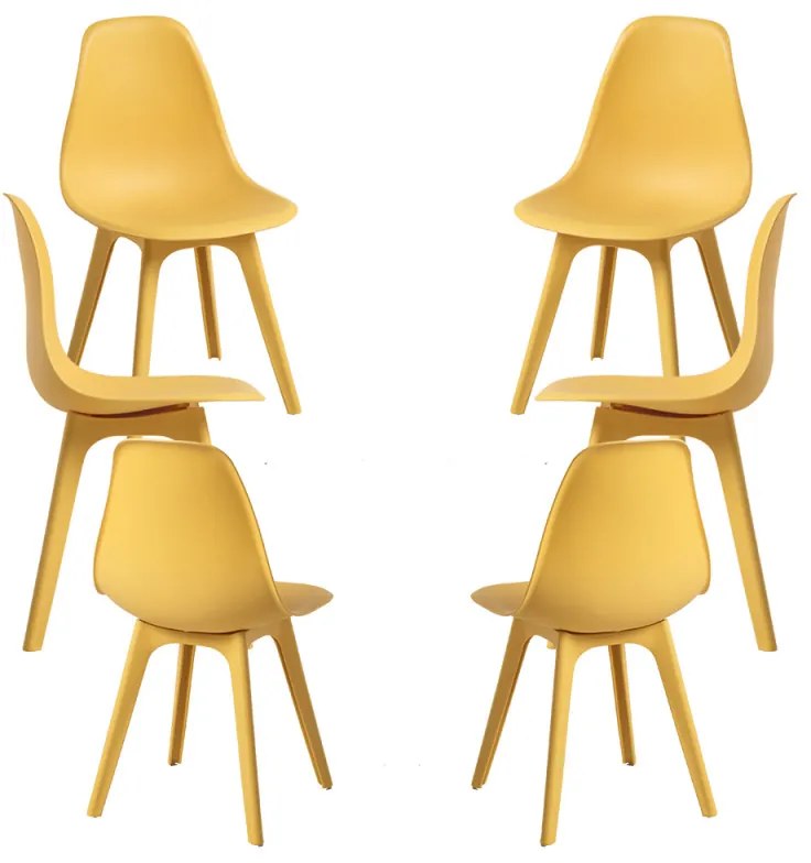 Pack 6 Cadeiras Kelen Suprym - Amarelo