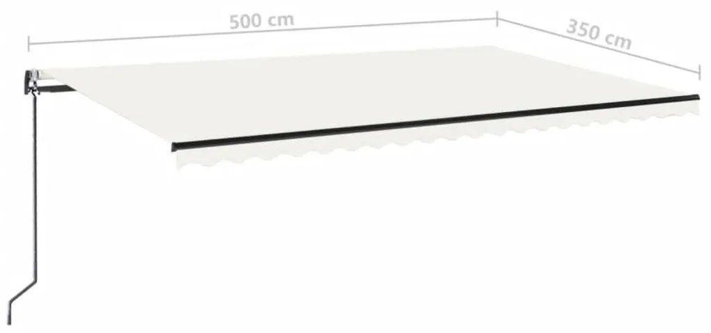 Toldo retrátil automático 500x350 cm cor creme