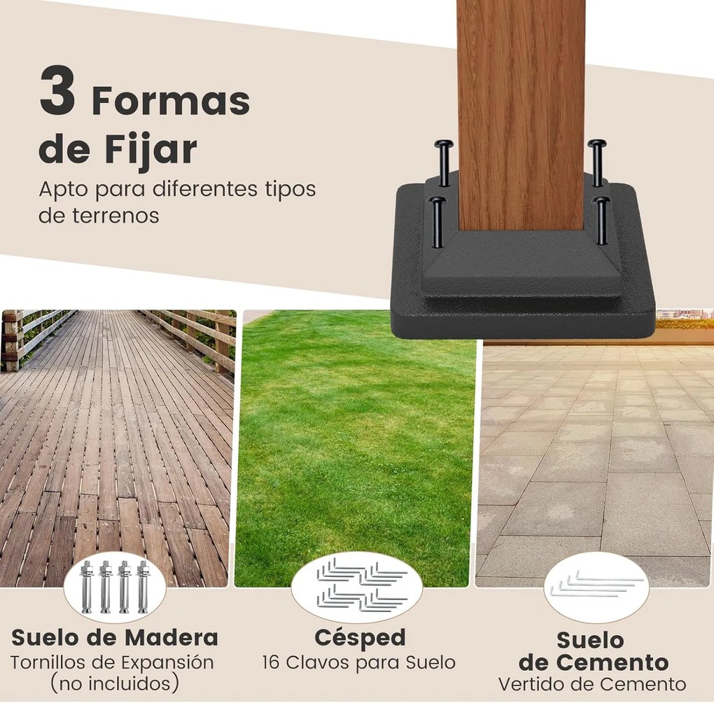 Pérgola de metal em arco retrátil com Toldo retrátil 360 x 300 cm Bege