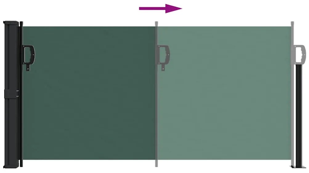 Toldo lateral retrátil 100x500 cm verde-escuro
