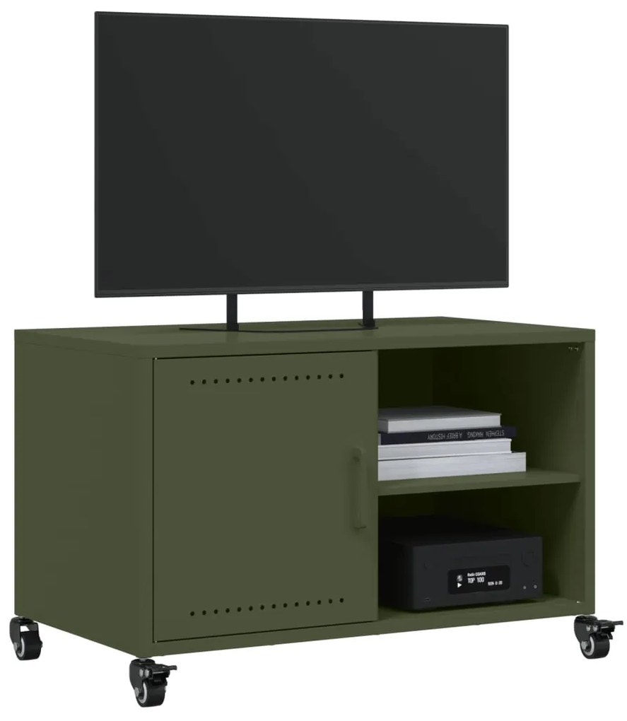 Móvel de TV 68x39x43,5 cm aço verde azeitona