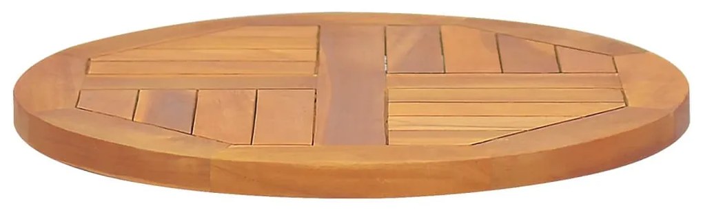 Tampo de mesa redondo 2,5 cm 50 cm madeira de teca maciça