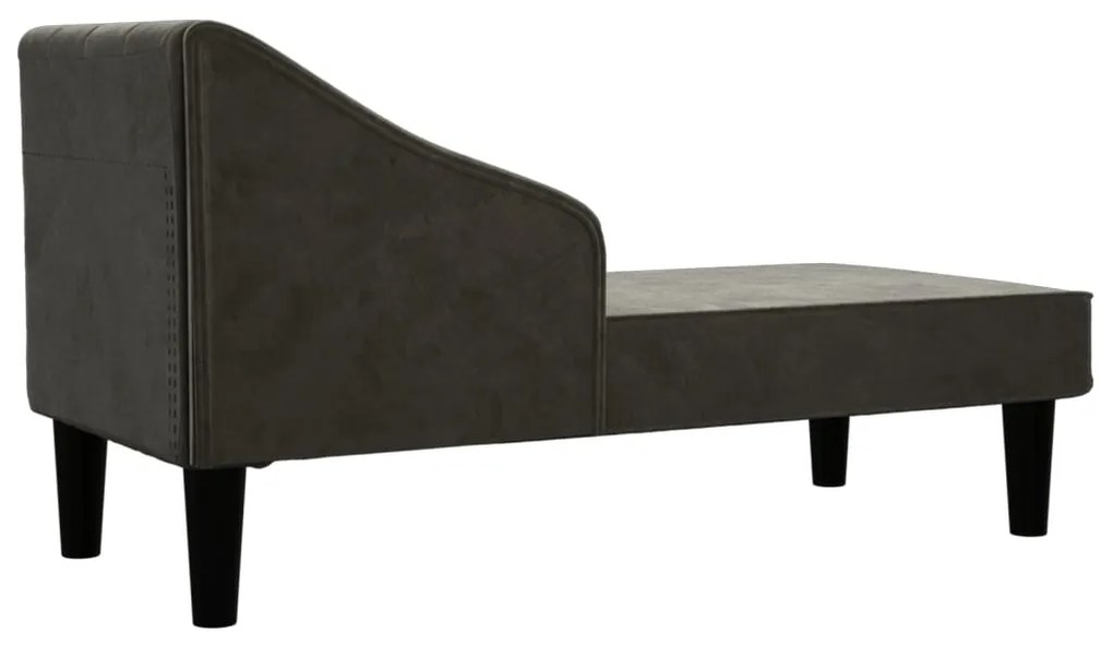Chaise longue com rolo veludo preto