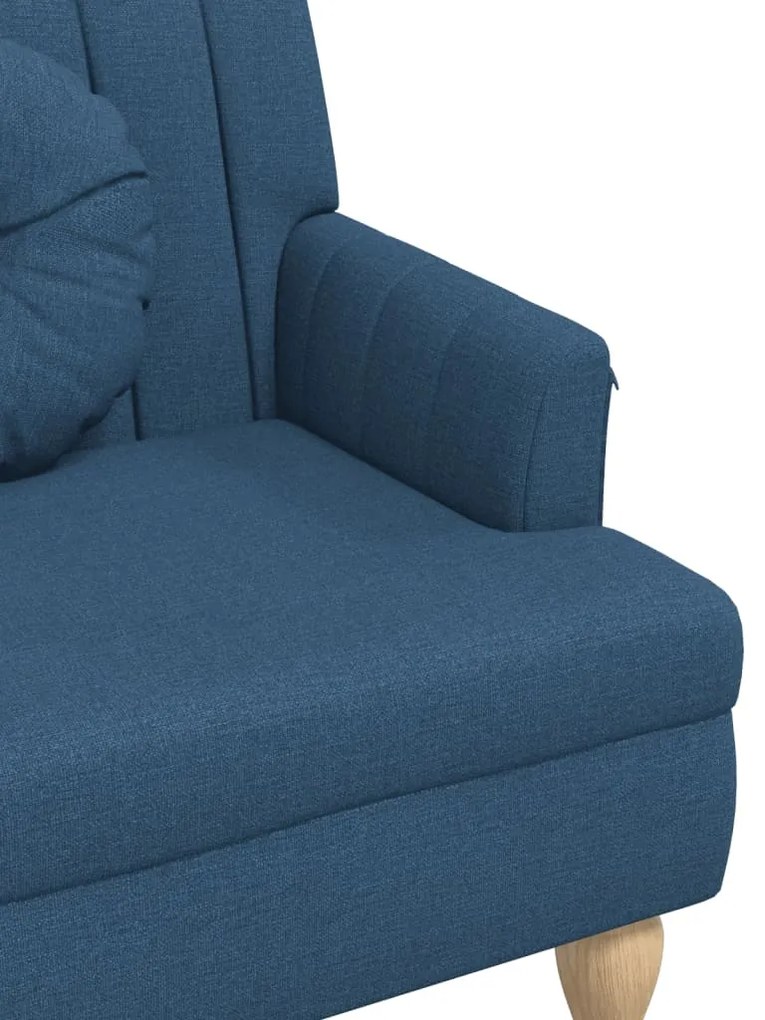 Banco c/ almofadões 113x64,5x75,5 cm tecido azul