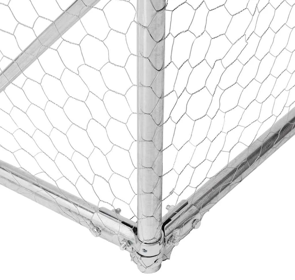 Canil exterior para cães com corredor 6x3x1,9 m aço galvanizado