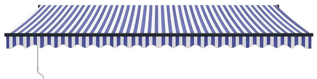 Toldo retrátil automático 5x3 m azul e branco