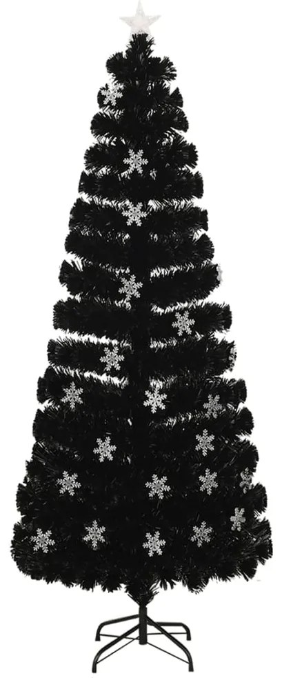 Árvore de Natal com flocos de neve LED 240 cm fibra ótica preto