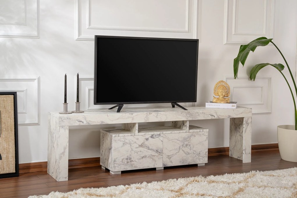 Móvel de TV "Enclave" - 180x50x31,3 cm - Design Moderno - Mármore Free