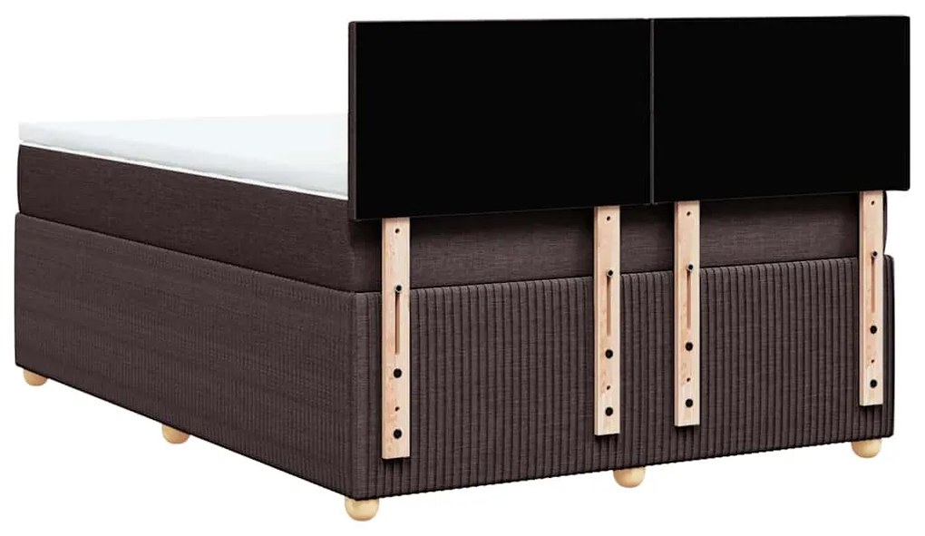 Cama com molas/colchão 160x200 cm tecido castanho-escuro