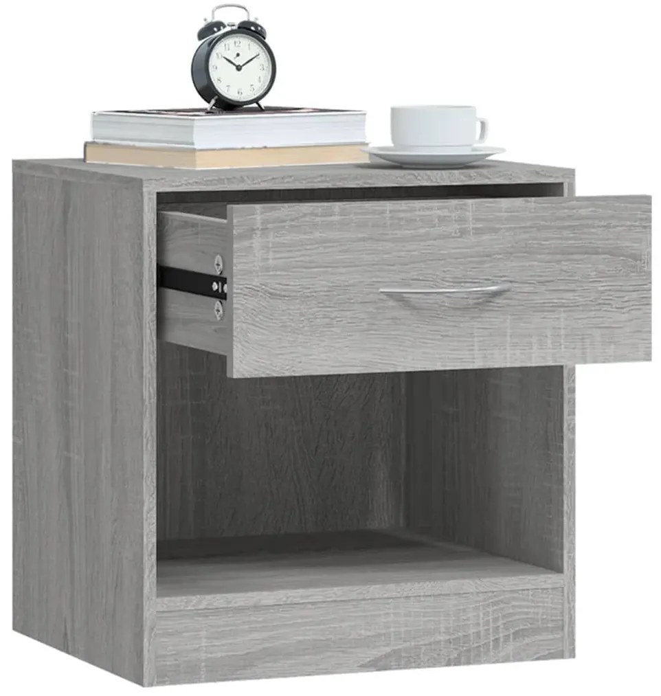 Mesas de cabeceira com gaveta 2 pcs cinzento sonoma