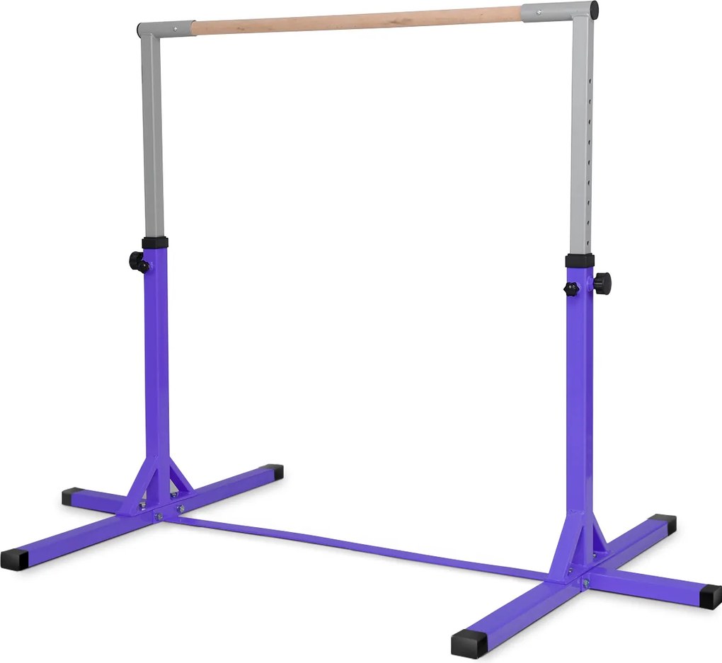 Barra de ginástica horizontal para crianças Barra de treino ajustável em altura Carga ajustável até 100 kg Violeta