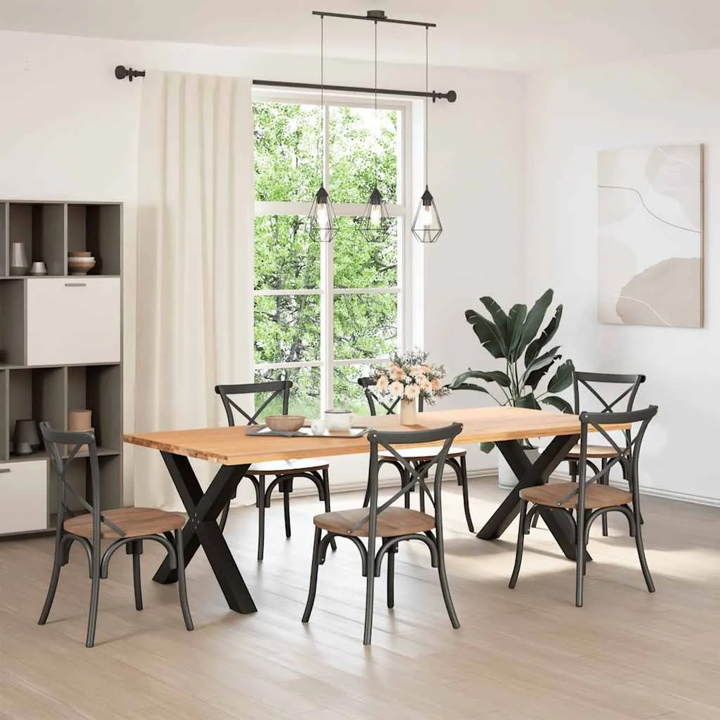 Pés para mesa de jantar em formato de X, 2 peças, preto, 90x (72-73) c