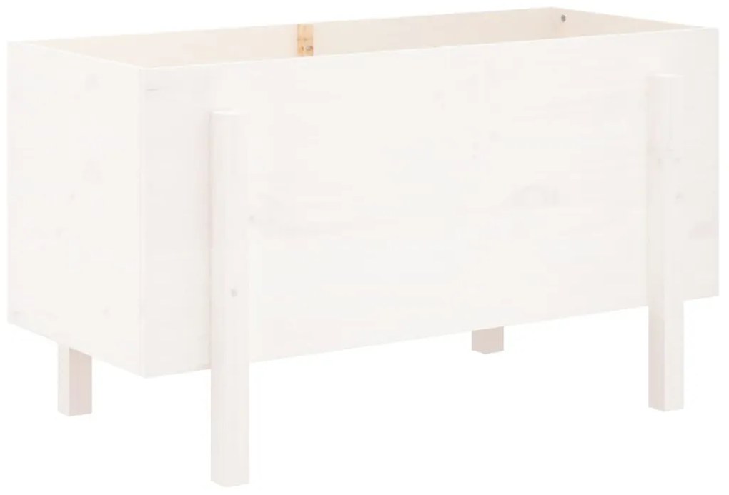 Canteiro elevado de jardim 101x50x57 cm pinho maciço branco