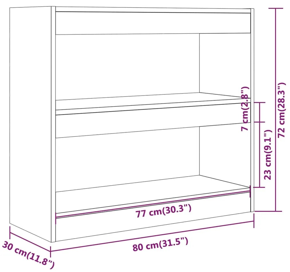 Estante/divisória 80x30x72 cm cor cinzento cimento