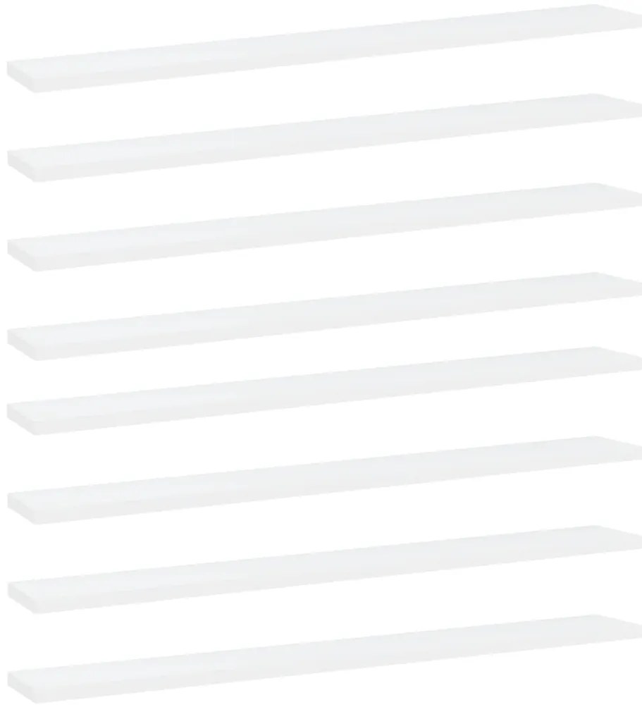vidaXL Prateleiras para estante 8 pcs 80x10x1,5cm contraplacado branco