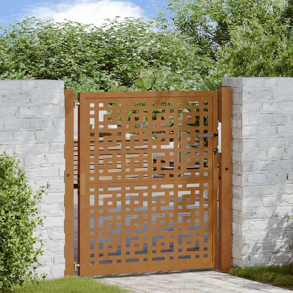 vidaXL Portão de jardim 105x105 cm design cruzado de aço resistente