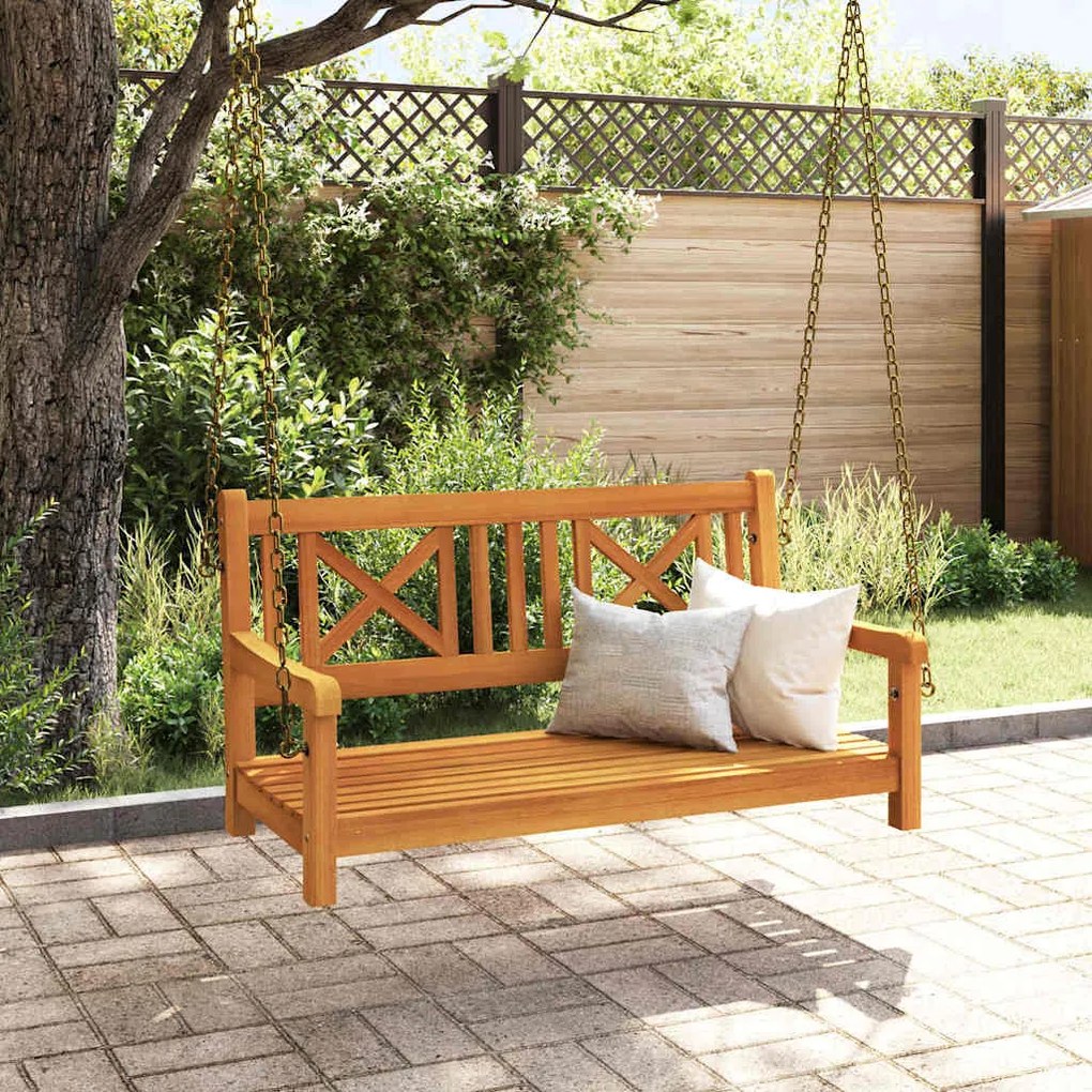 Banco de Balanço para Jardim de 2 Lugares 110x56x58 cm de Madeira Sóli