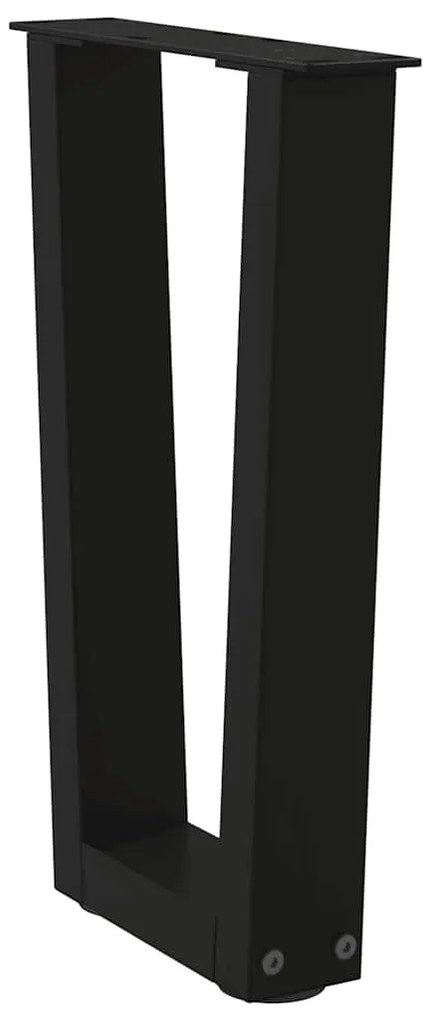 Pés para mesa de centro em V 2 peças preto 28x(42-43,3) cm aço