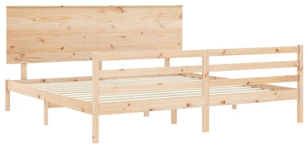 Estrutura de cama Super King Size com cabeceira madeira maciça